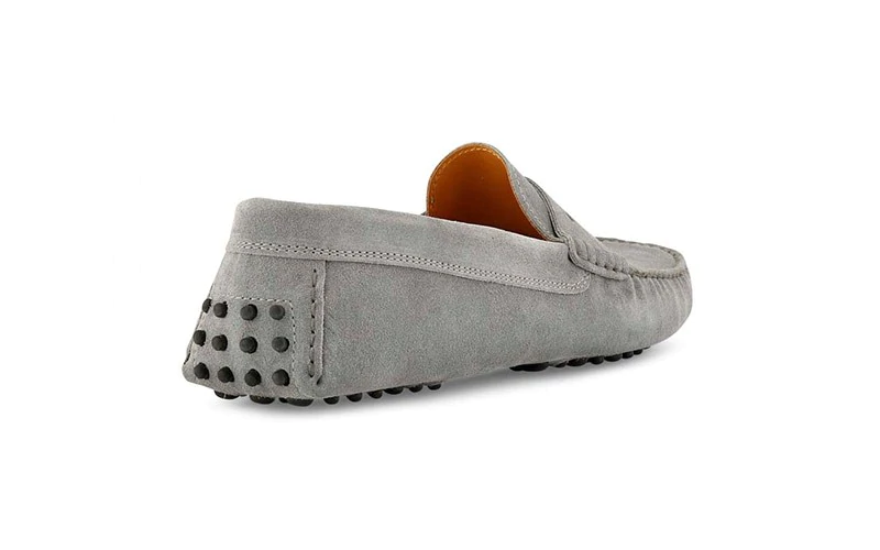 SANTI MOCCASIN IN GREY SUEDE – Leather LK