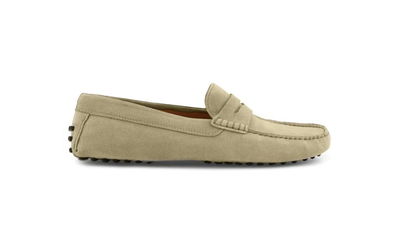 SANTI MOCCASIN IN SAND SUEDE – Leather LK